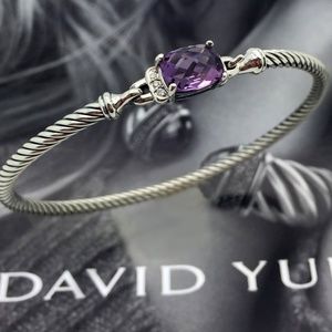 David Yurman Silver Amethyst 3mm Wheaton Bracelet